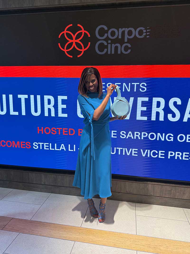 June Sarpong OBE Carries the Moon Bag at Culture Conversations