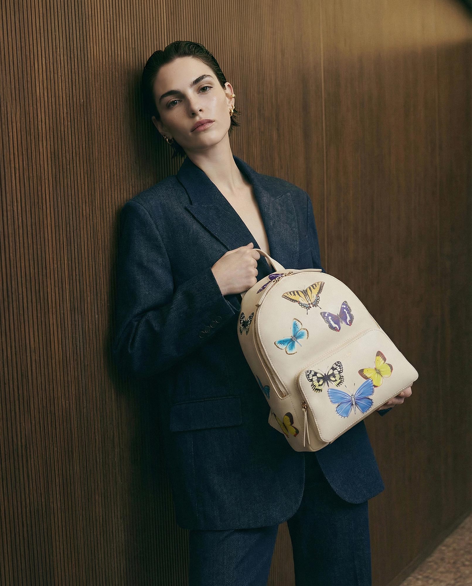 Emma Backpack Ivory Butterflies