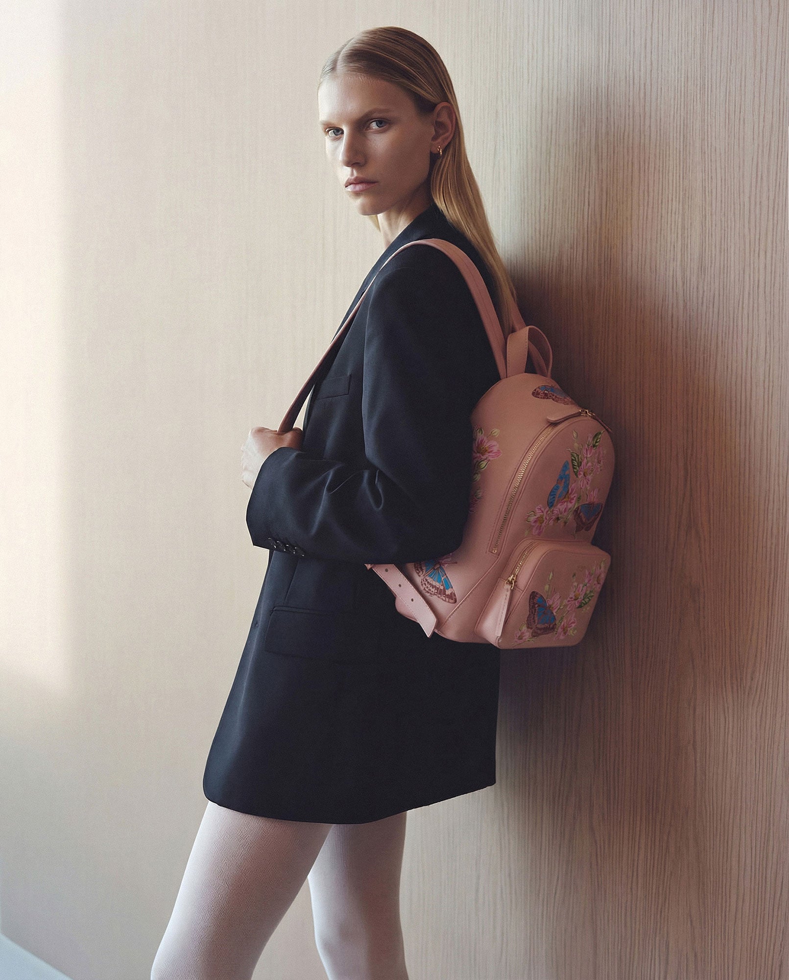 Emma Backpack Pink Spring Flowers