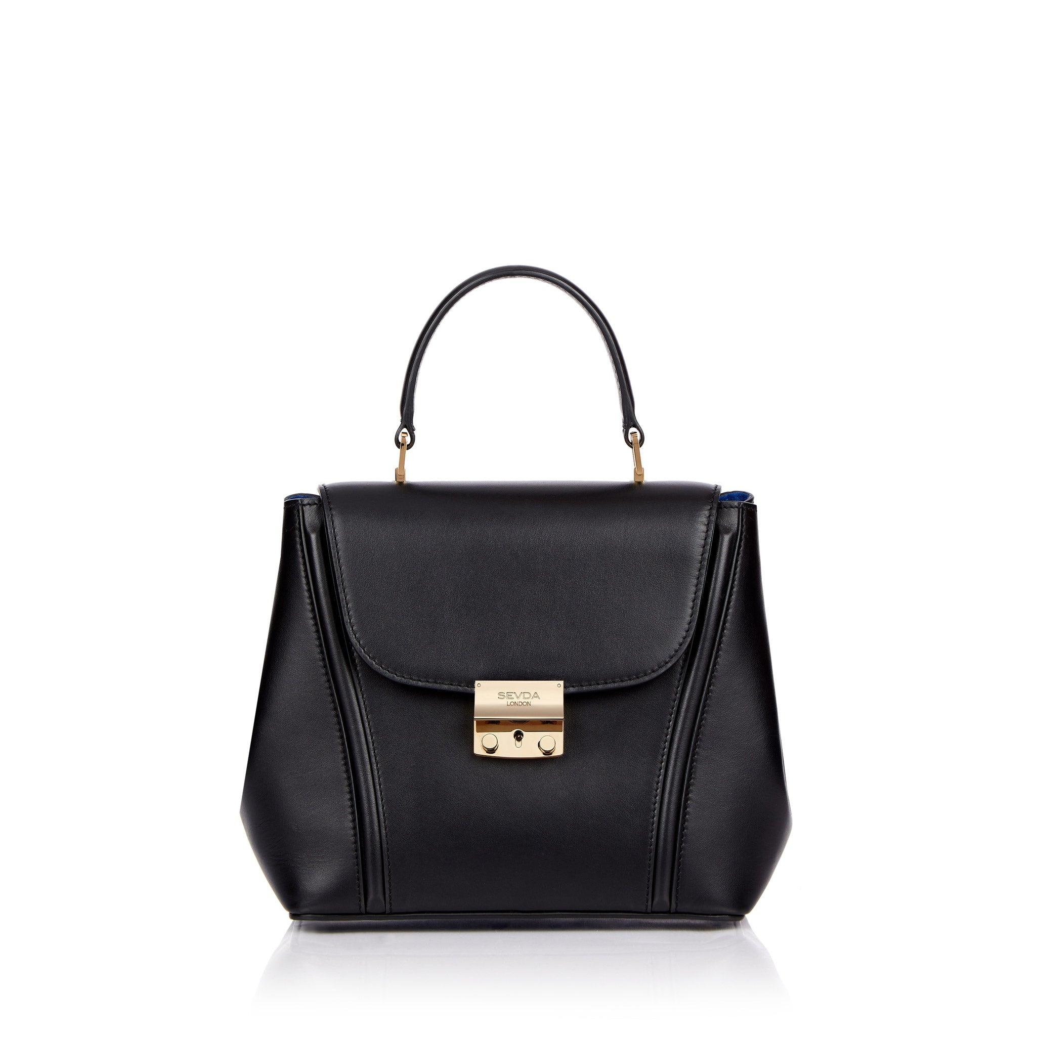 Small Black Top Handle Designer Bag - A fusion of elegance and craftsmanship, responsibly sourced.