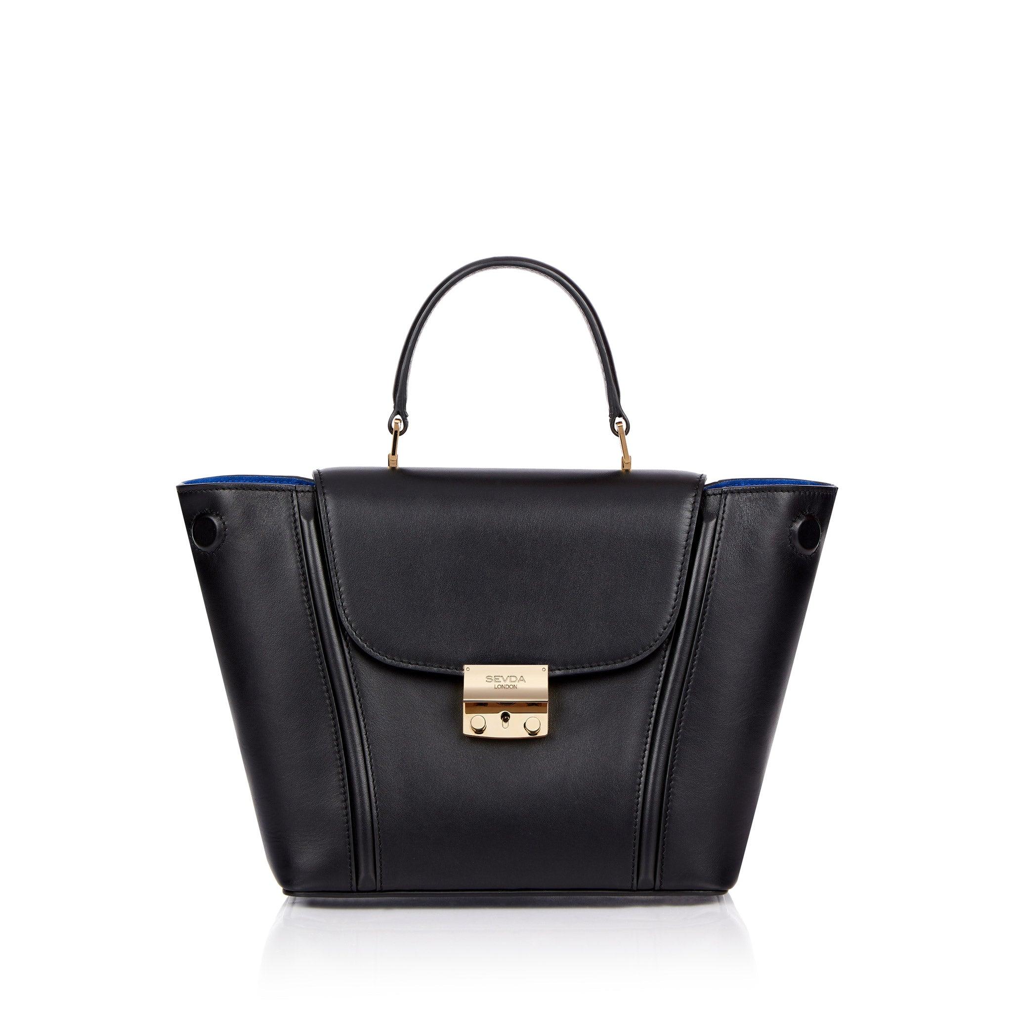 Small Black Top Handle Designer Bag - A fusion of elegance and craftsmanship, responsibly sourced.