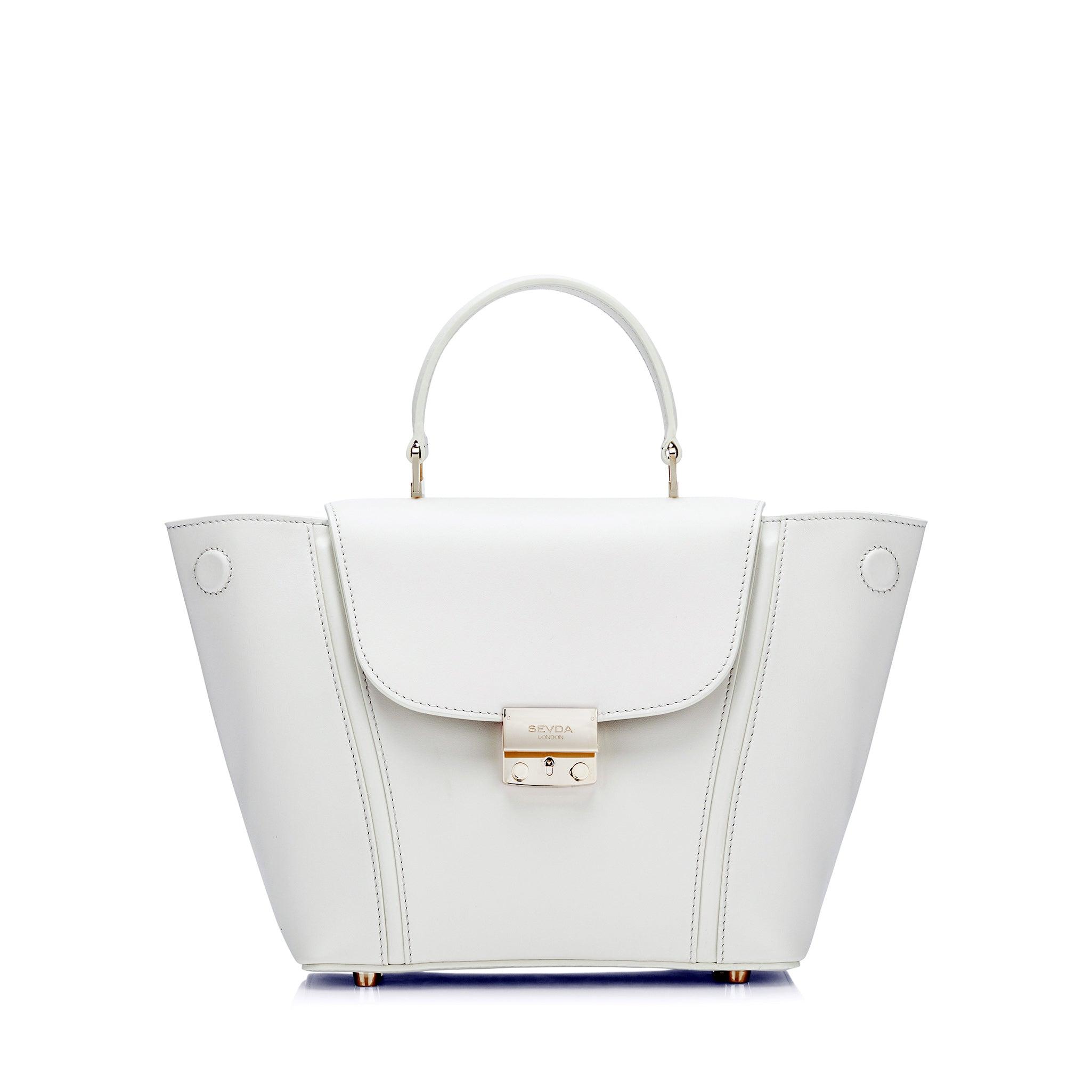 Off White Small Top Handle Designer Bag - A fusion of London design and Italian craftsmanship.