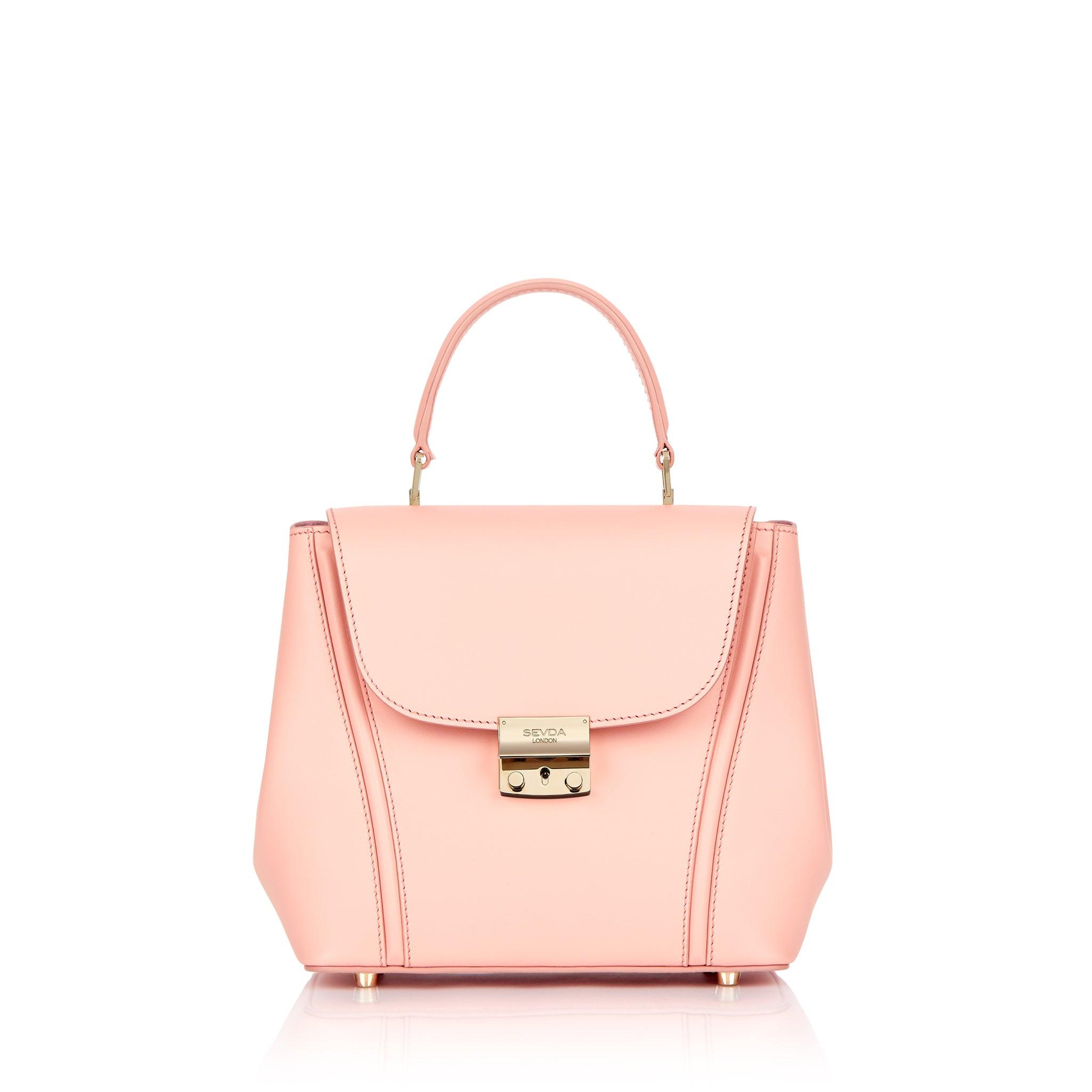 Dusty Pink Small Top Handle Designer Bag - Fusion of London style and Italian craftsmanship.