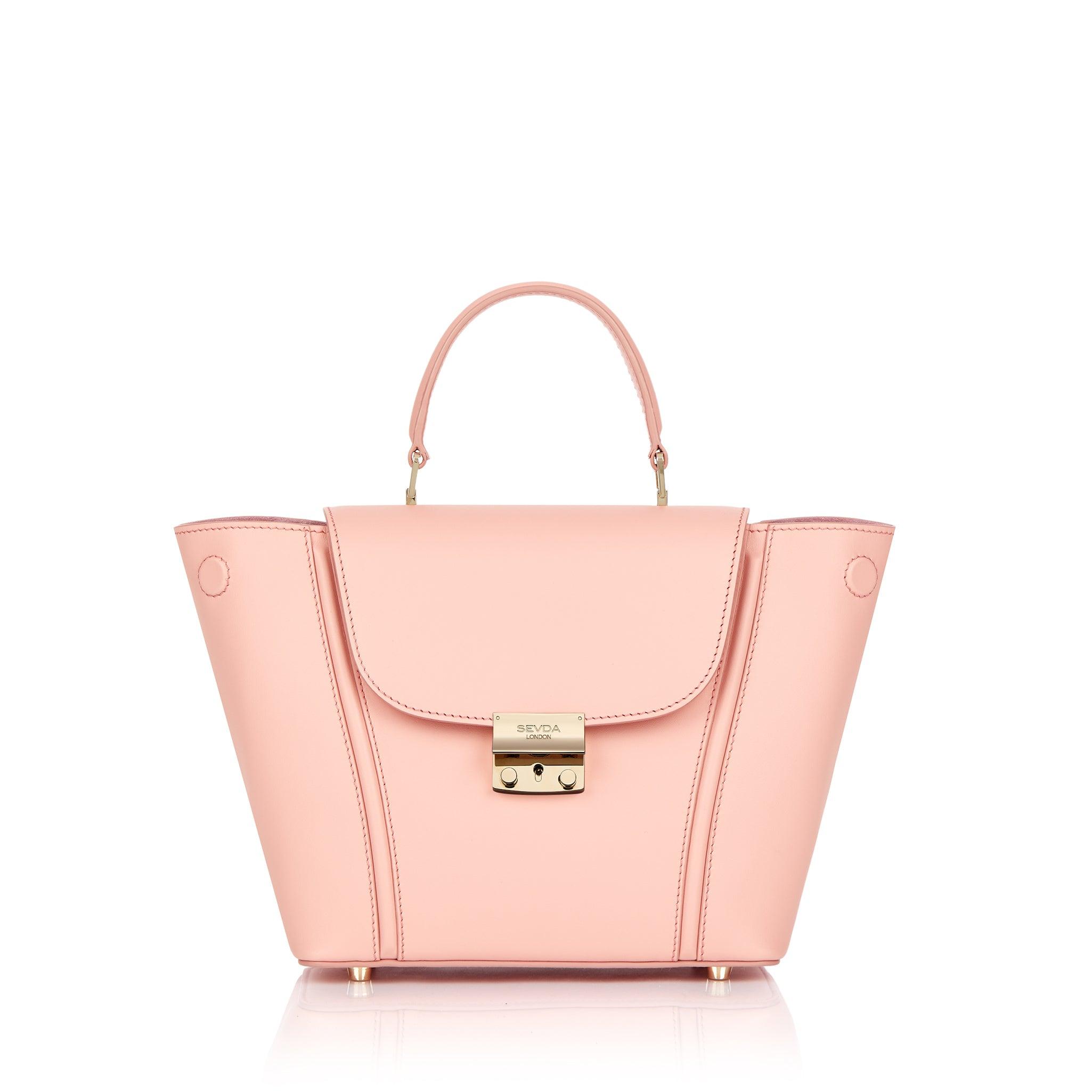 Dusty Pink Small Top Handle Designer Bag - Fusion of London style and Italian craftsmanship.