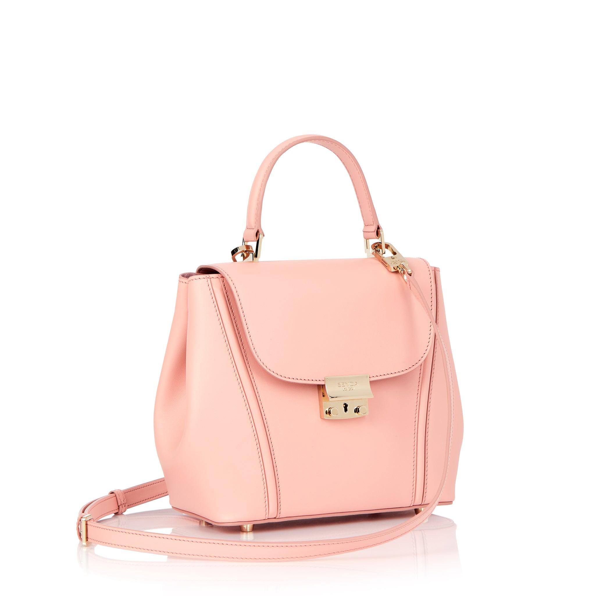 Dusty Pink Small Top Handle Designer Bag - Fusion of London style and Italian craftsmanship.