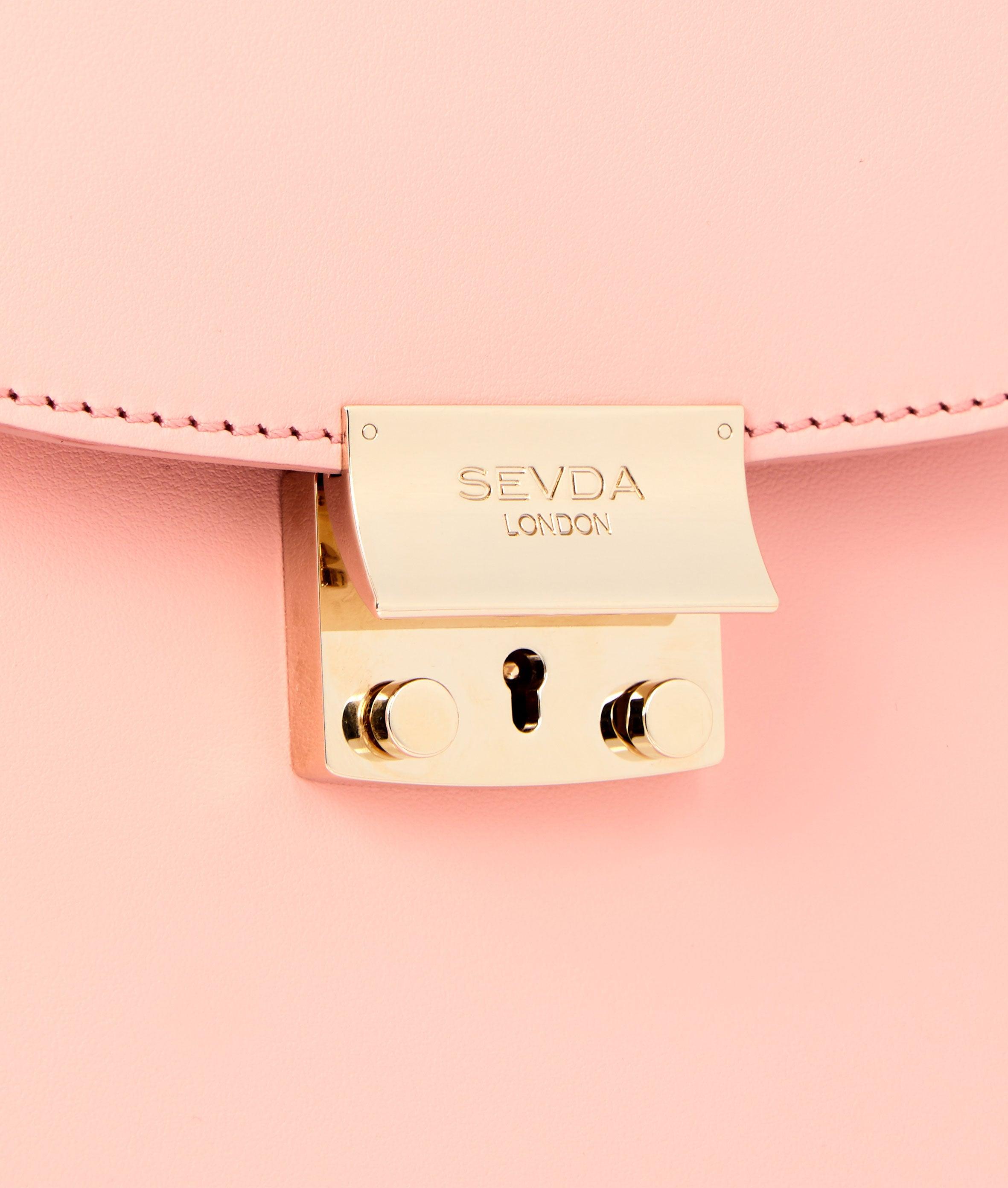 Dusty Pink Small Top Handle Designer Bag - Fusion of London style and Italian craftsmanship.