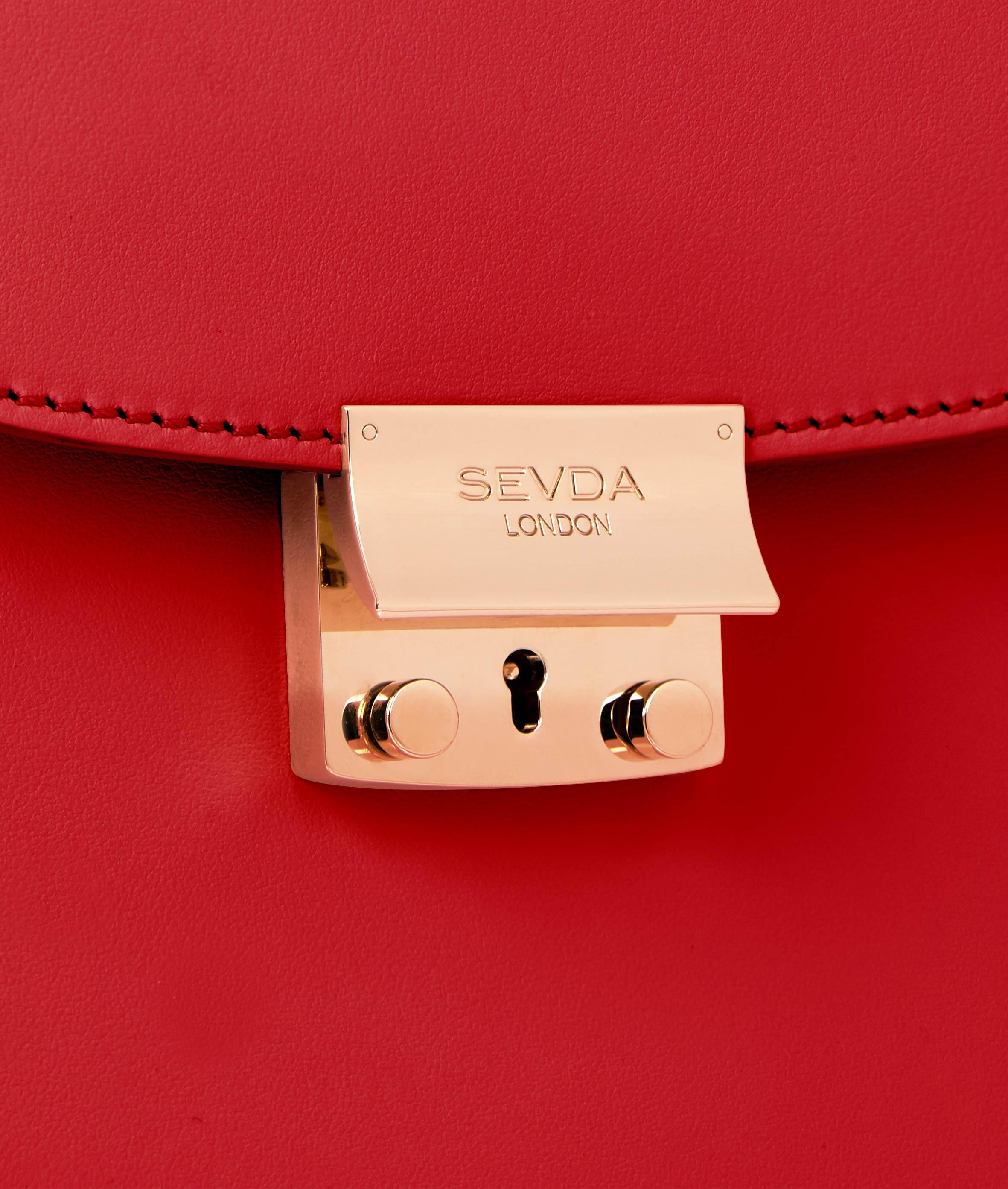 Red Small Top Handle Designer Bag - A fusion of London design and Italian craftsmanship.