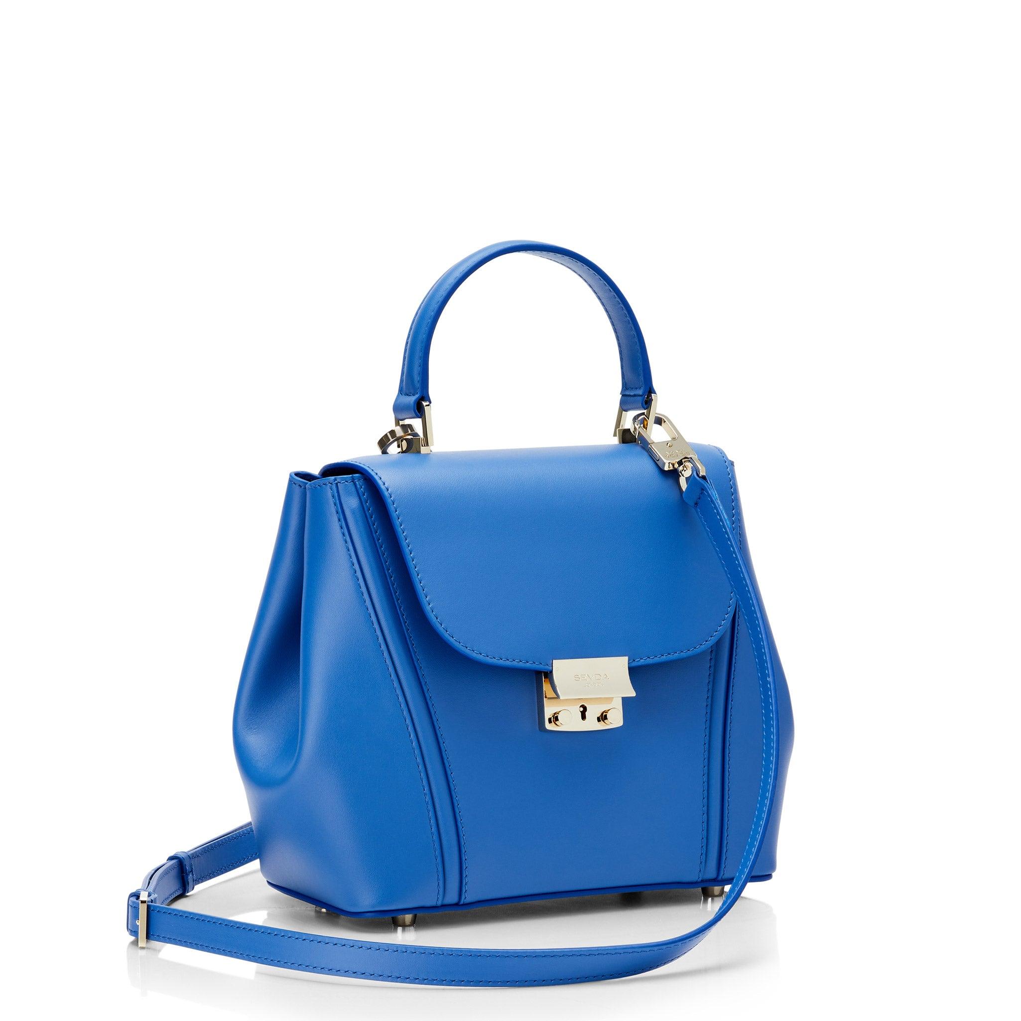 Royal Blue Small Top Handle Designer Bag - The fusion of London's style and Italy's craftsmanship.