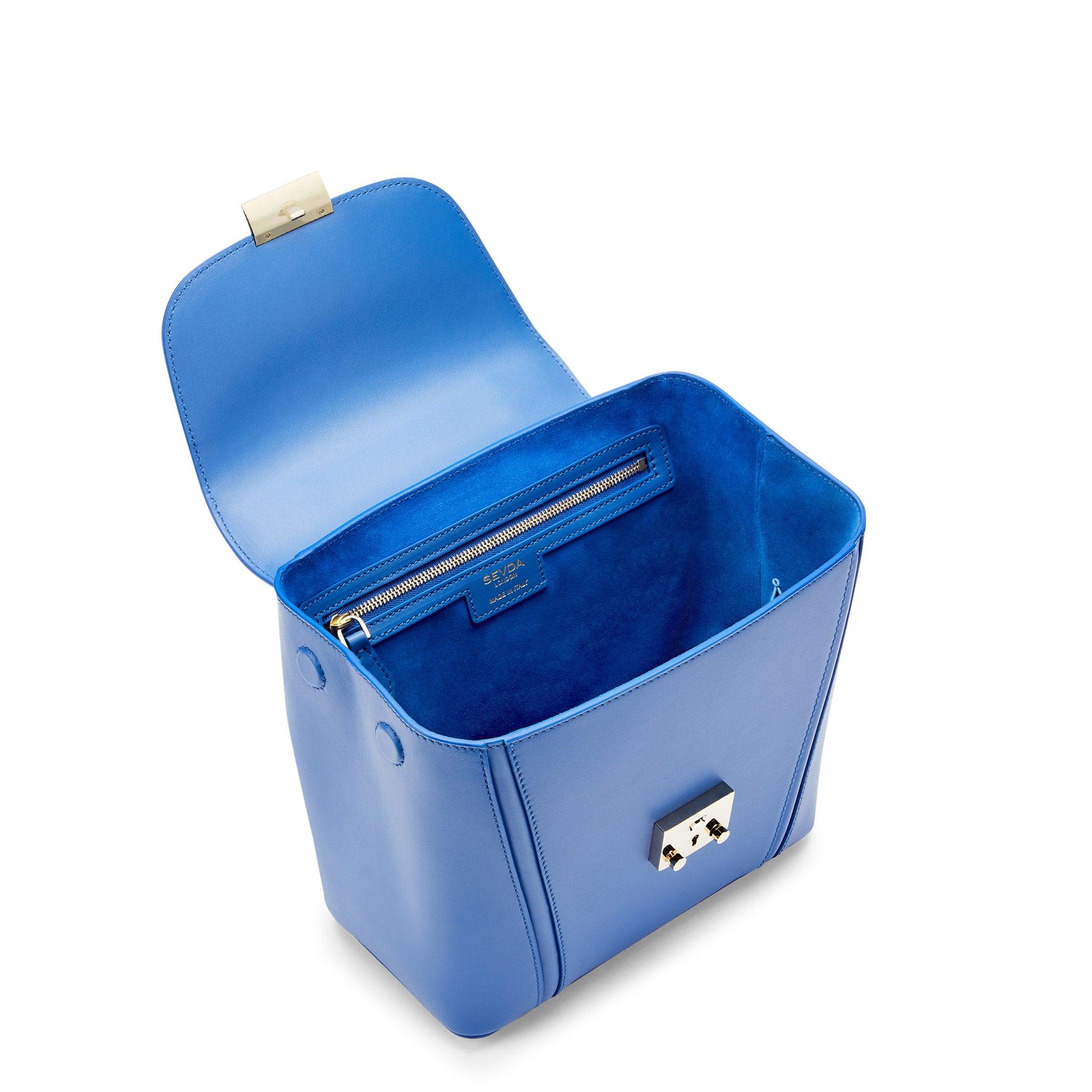 Royal Blue Small Top Handle Designer Bag - The fusion of London's style and Italy's craftsmanship.