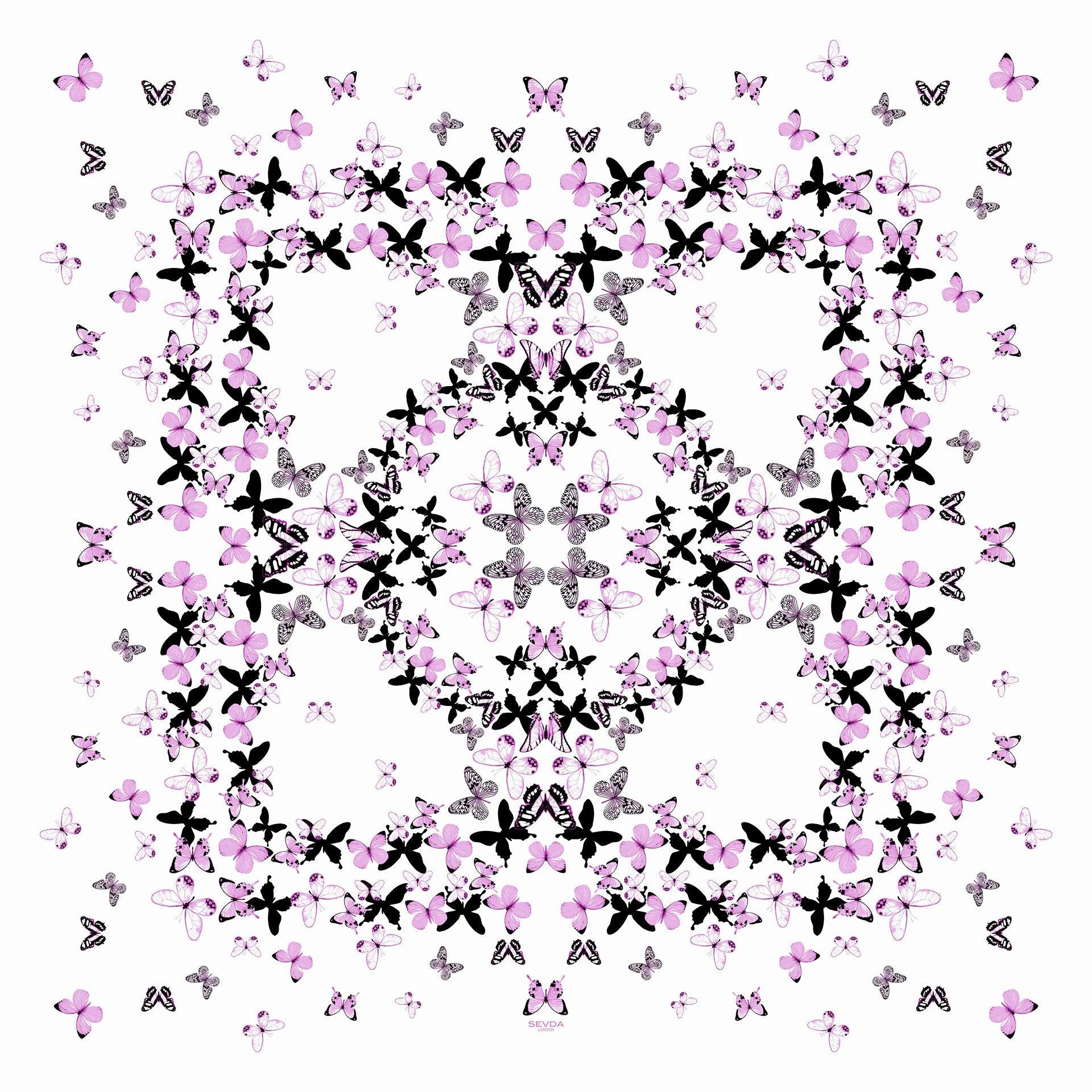 Off White Butterflies Cashmere Blend Scarf - Fusion of London's design and Italian craftsmanship, a luxurious gift choice.