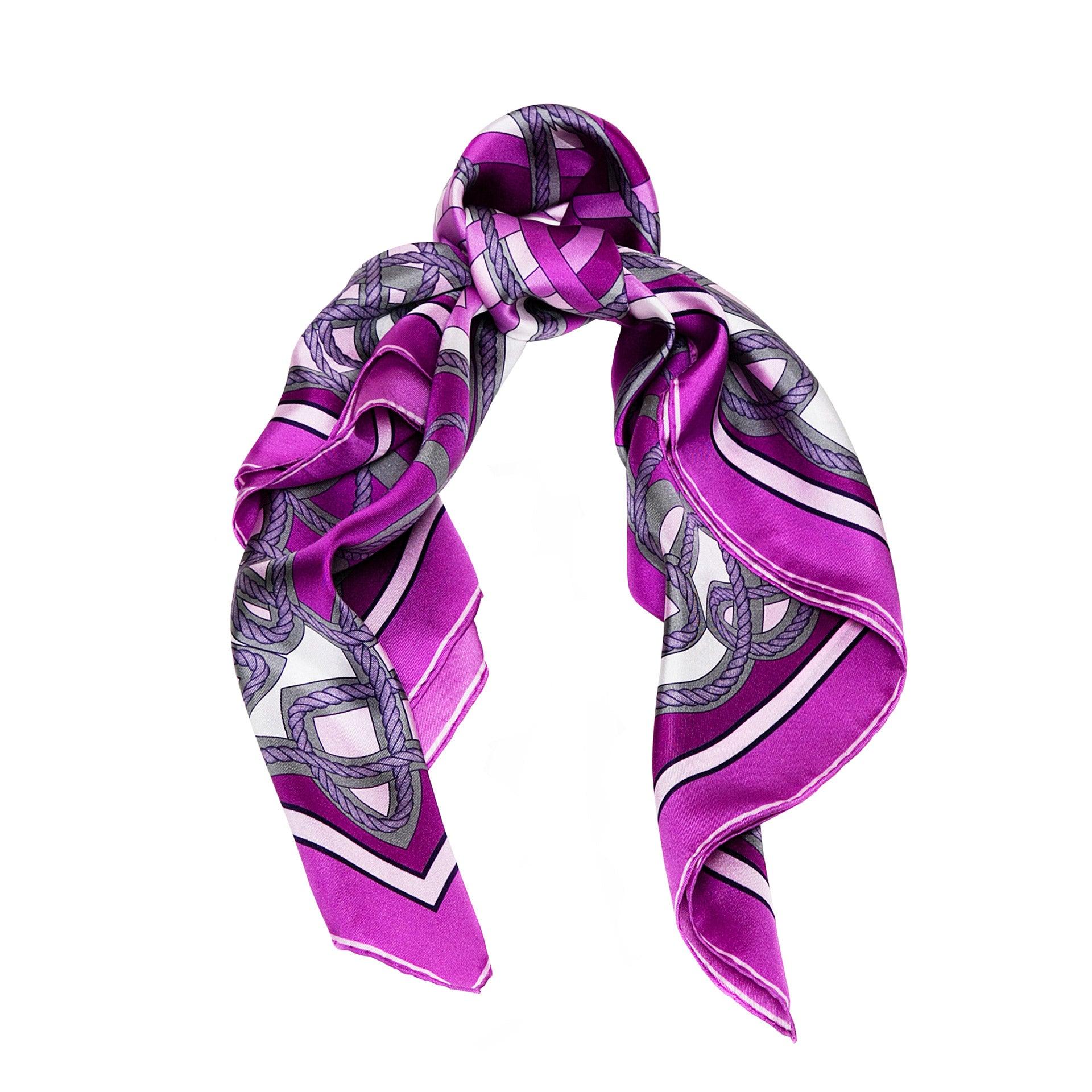 Violet Celtic Silk Scarf - A fusion of London's design and Italian craftsmanship, a luxurious gift choice.