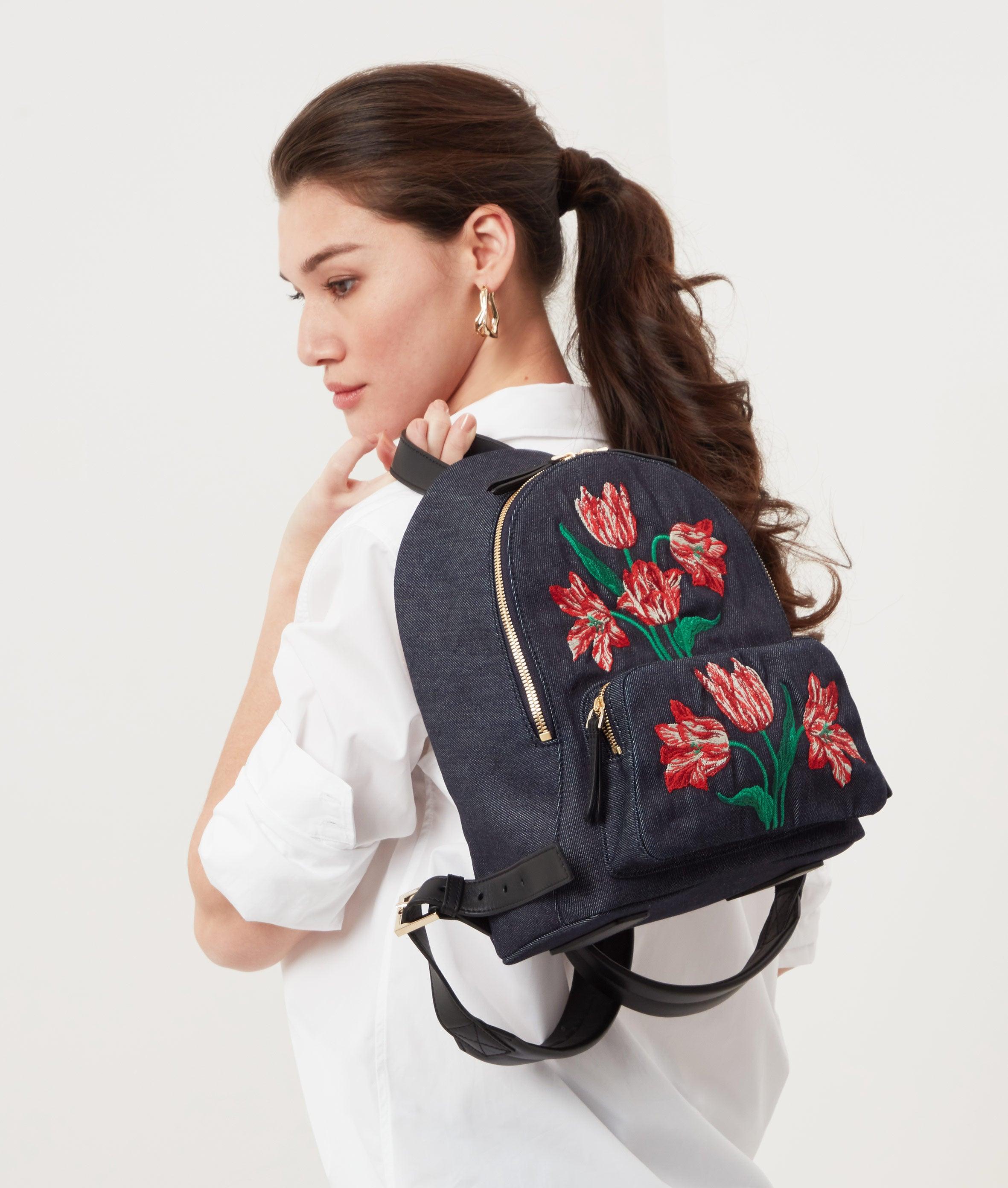 Sustainable Denim Designer Backpack - A blend of London's style and Italian craftsmanship.