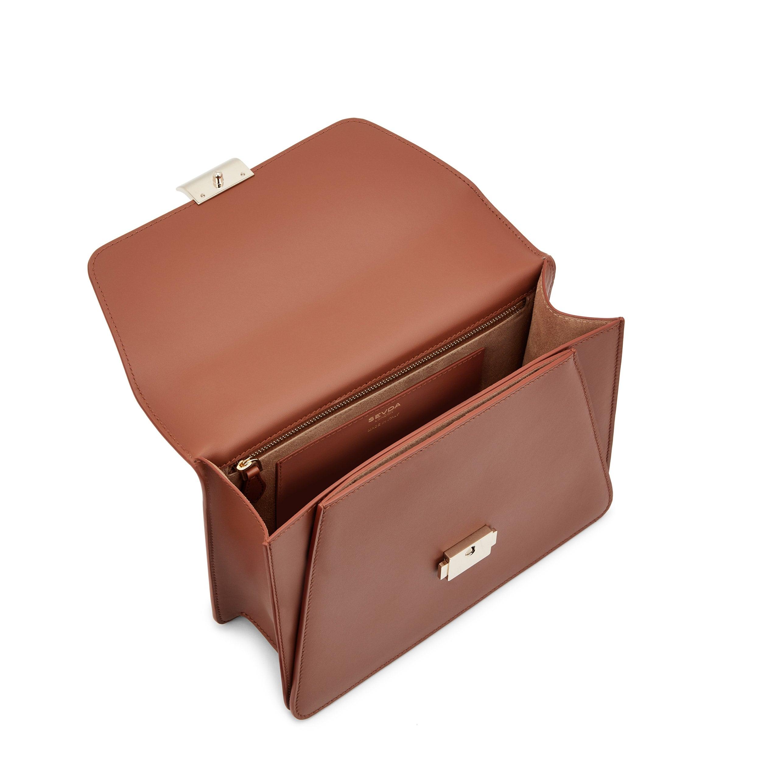 Tan Leather Designer Shoulder Bag - A fusion of London's style and Italian craftsmanship.