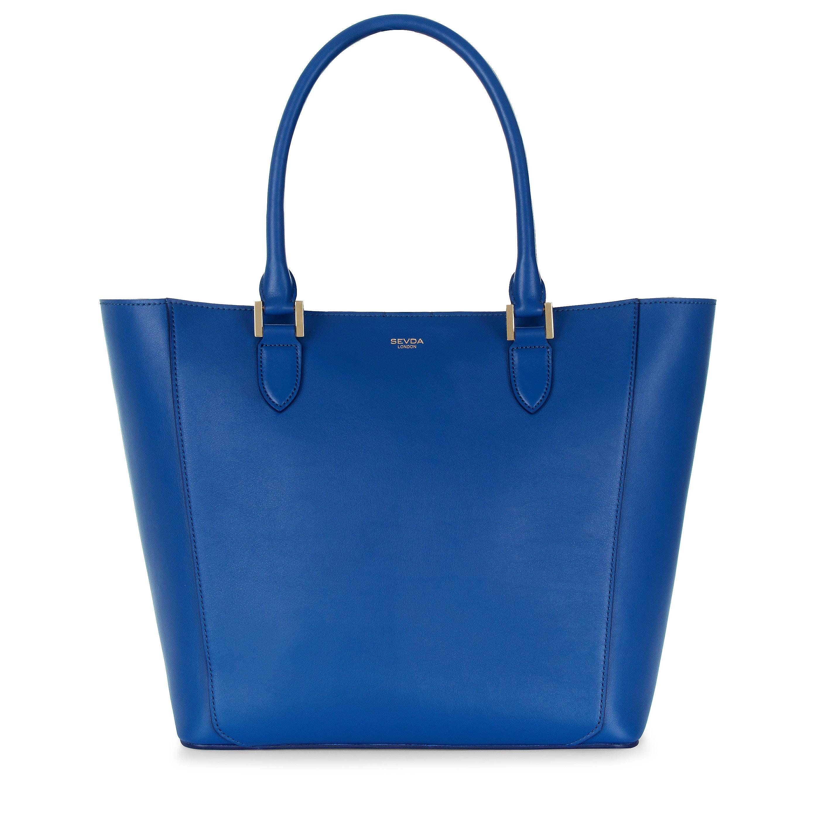 Blue Princess Shopper Bag - SEVDA LONDON Designer Bags from Italy.