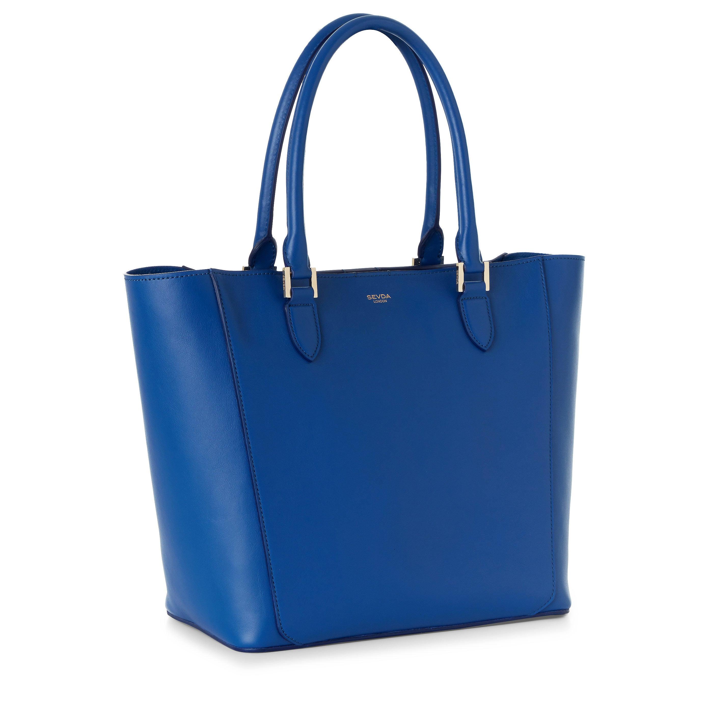Blue Princess Shopper Bag - SEVDA LONDON Designer Bags from Italy.
