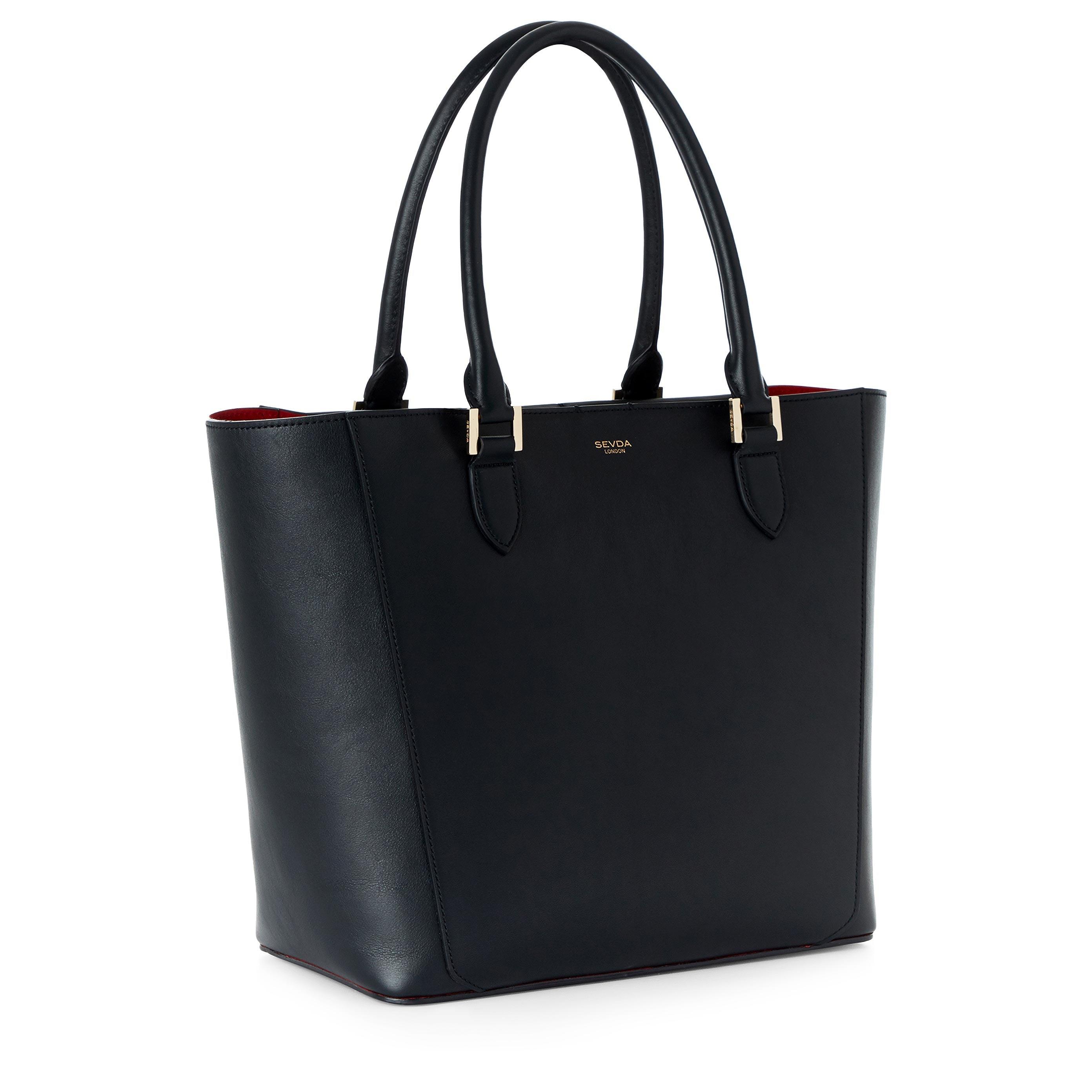 Dark Navy Princess Shopper Bag - SEVDA LONDON Designer Bags from Italy.
