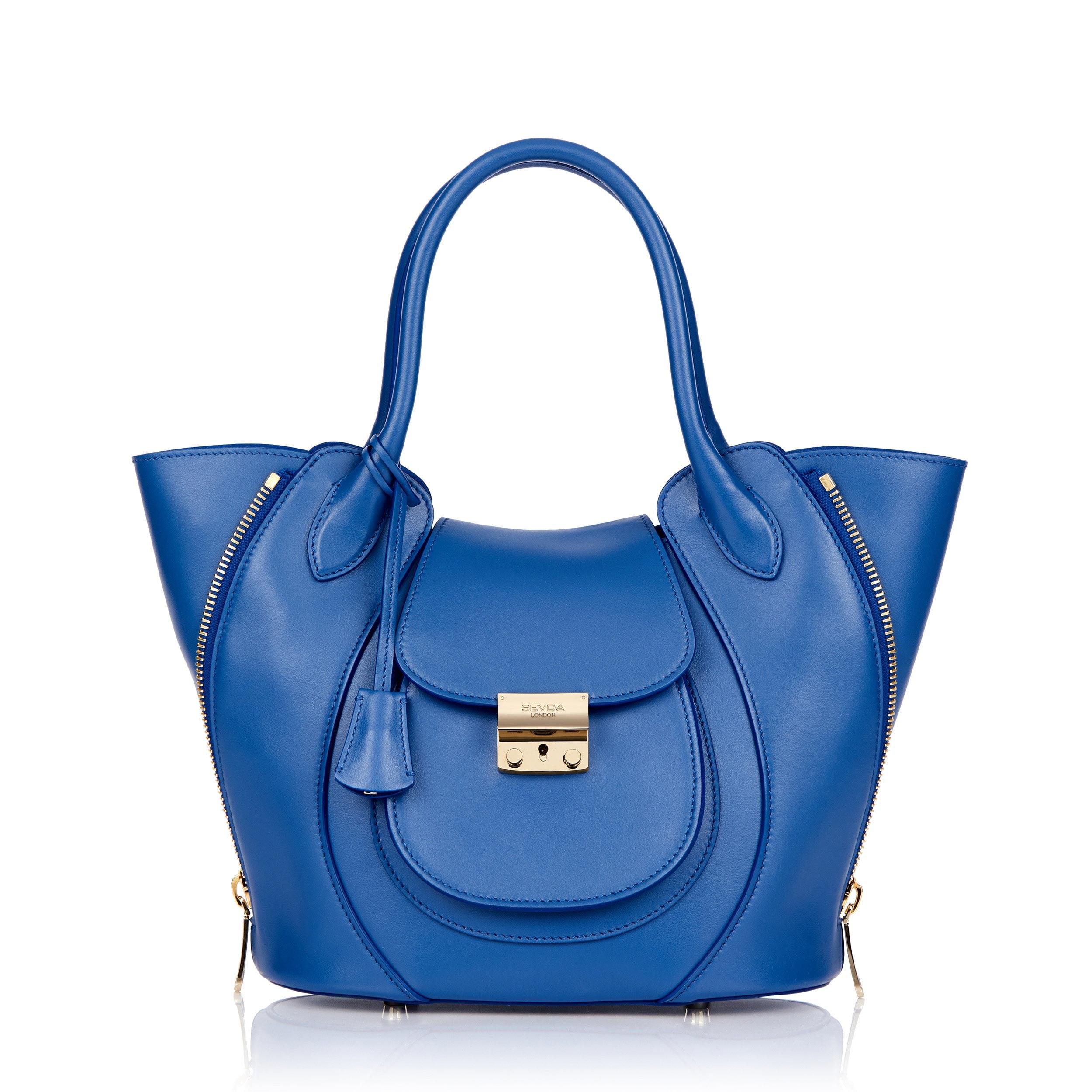 Royal Blue Luxury Designer Bag - Marrying London's fashion with Italian craftsmanship, crafted from deforestation-free leather.