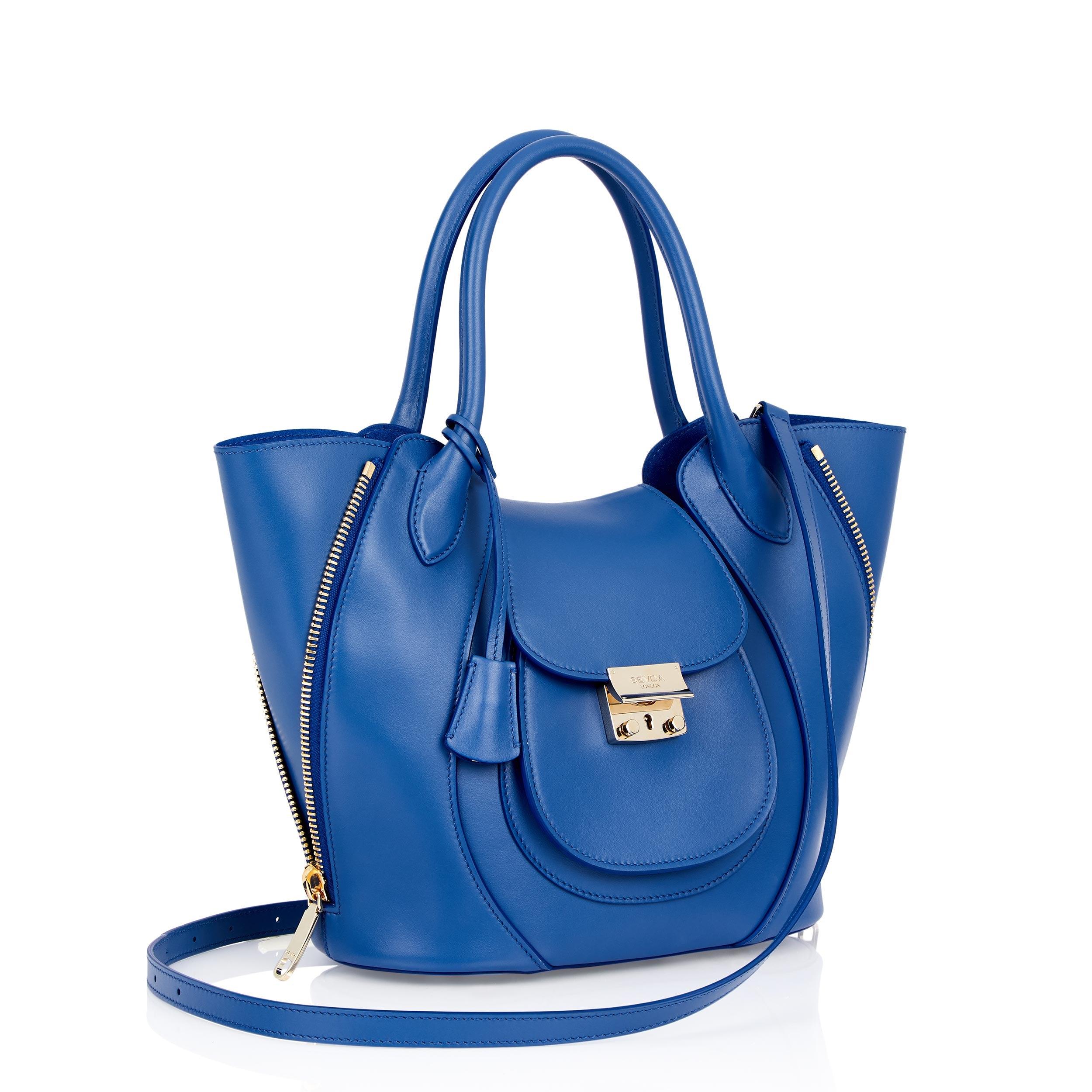 Royal Blue Luxury Designer Bag - Marrying London's fashion with Italian craftsmanship, crafted from deforestation-free leather.