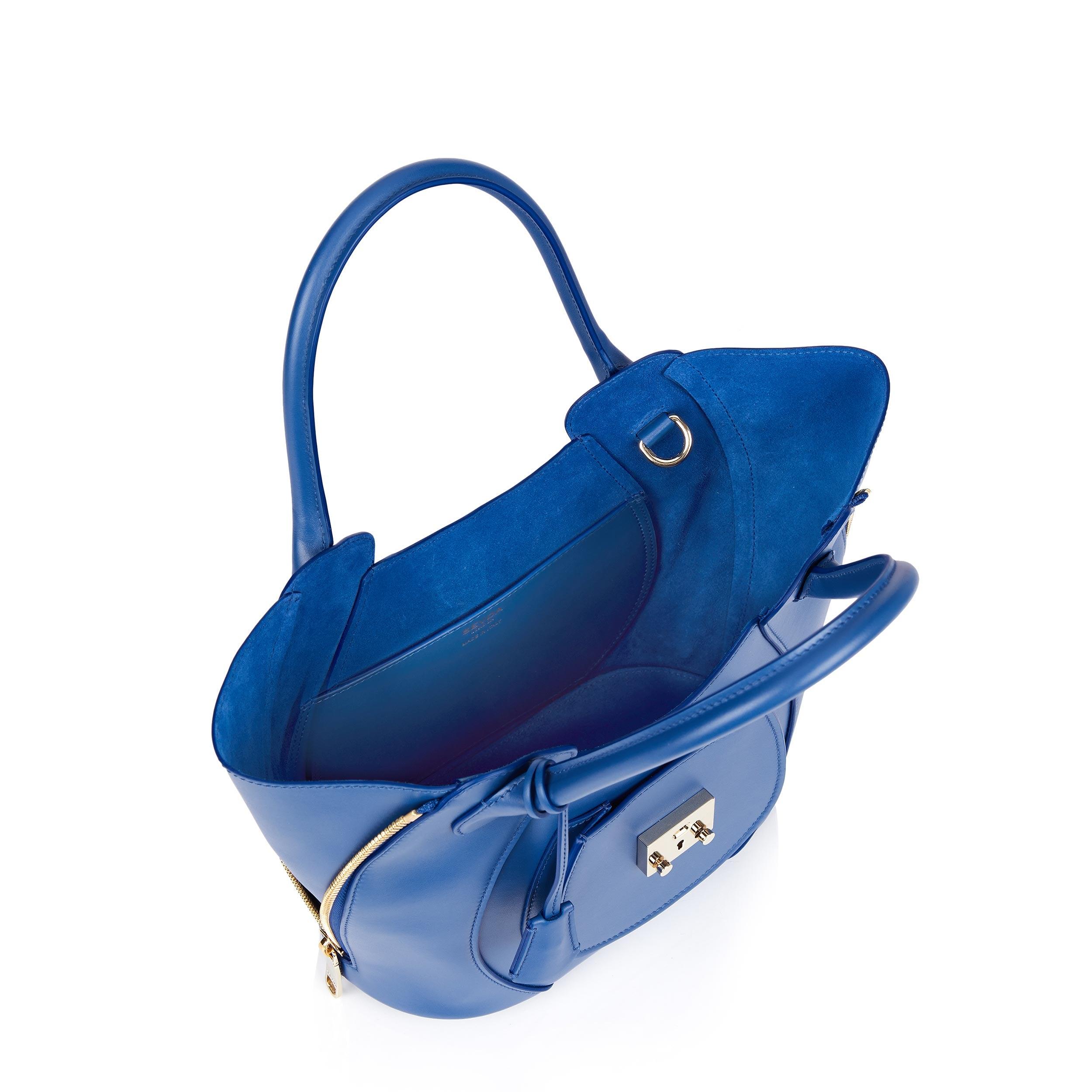 Royal Blue Luxury Designer Bag - Marrying London's fashion with Italian craftsmanship, crafted from deforestation-free leather.