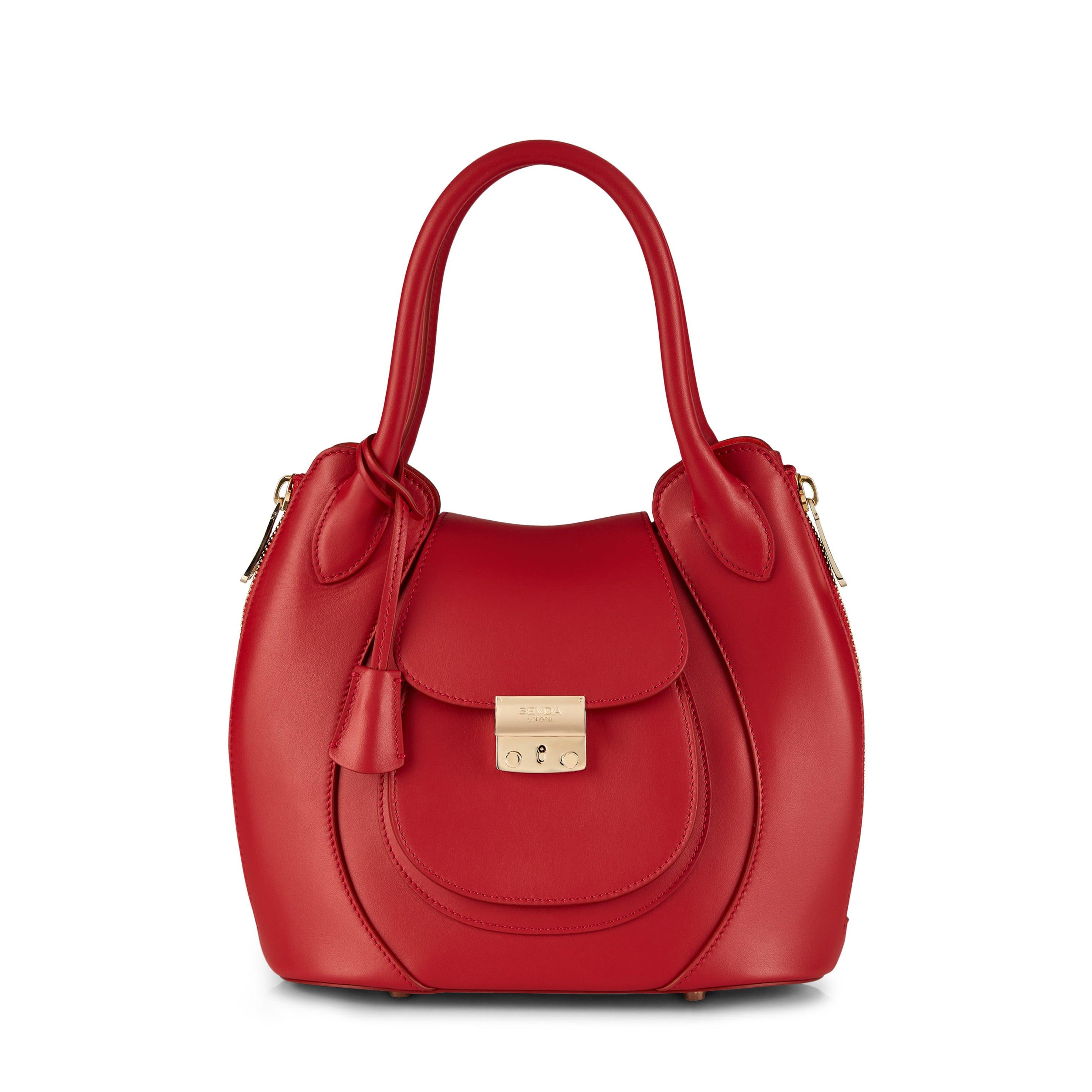 Red Luxury Designer Bag - Fusion of London's style and Italian craftsmanship.