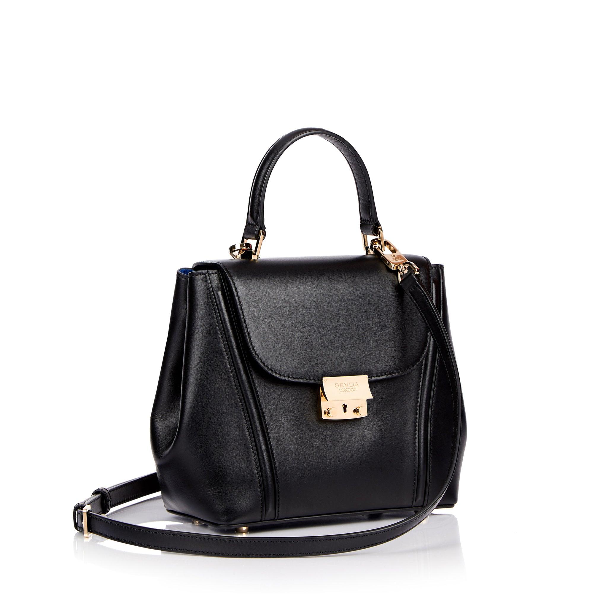 Small Black Top Handle Designer Bag - A fusion of elegance and craftsmanship, responsibly sourced.