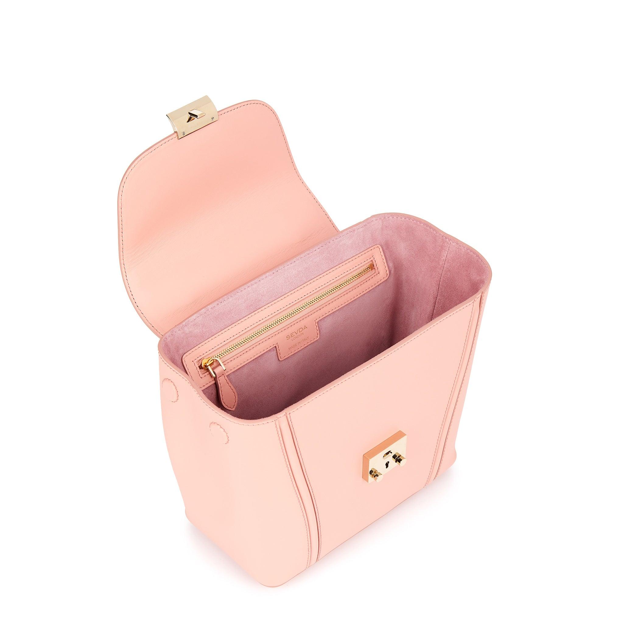 Dusty Pink Small Top Handle Designer Bag - Fusion of London style and Italian craftsmanship.