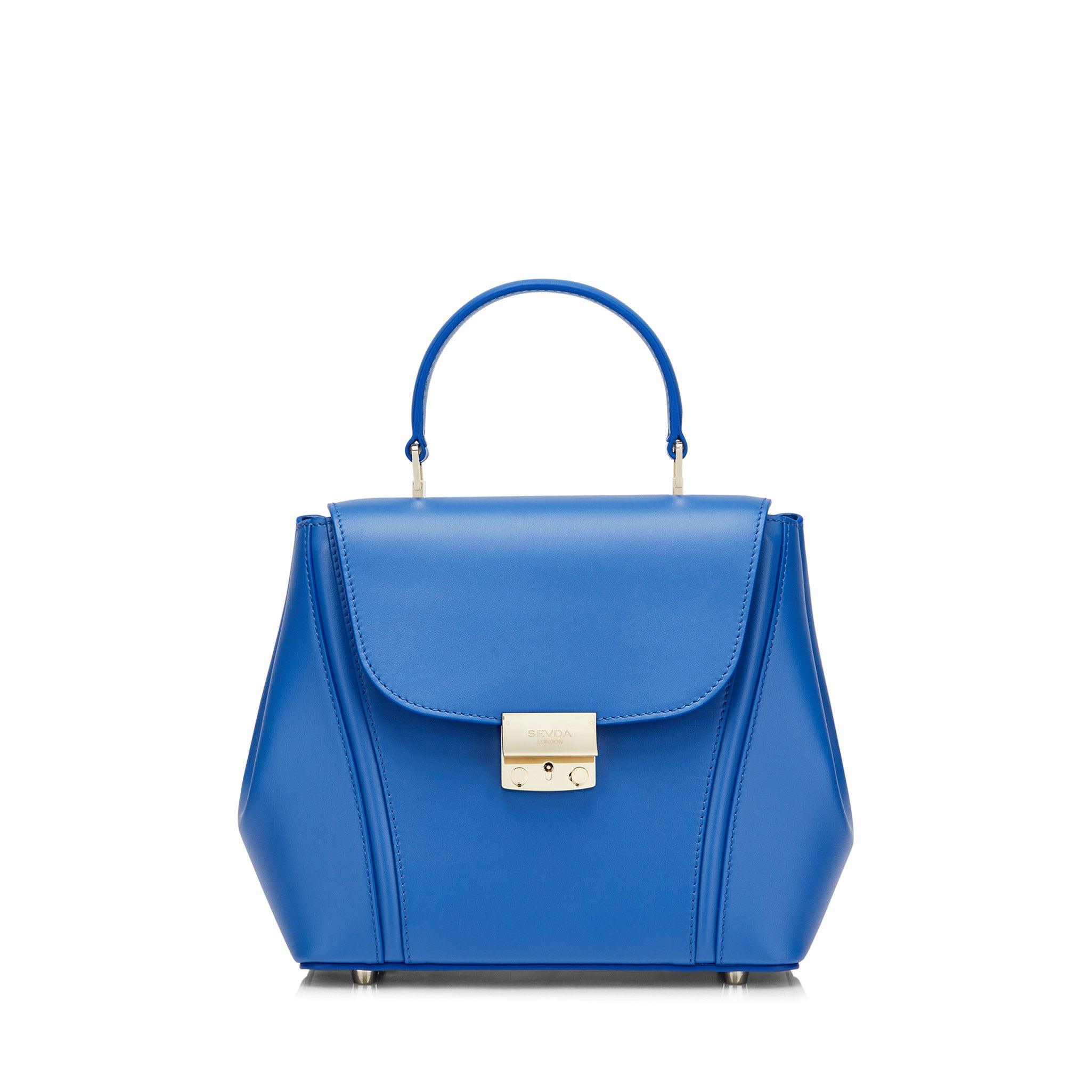 Royal Blue Small Top Handle Designer Bag - The fusion of London's style and Italy's craftsmanship.