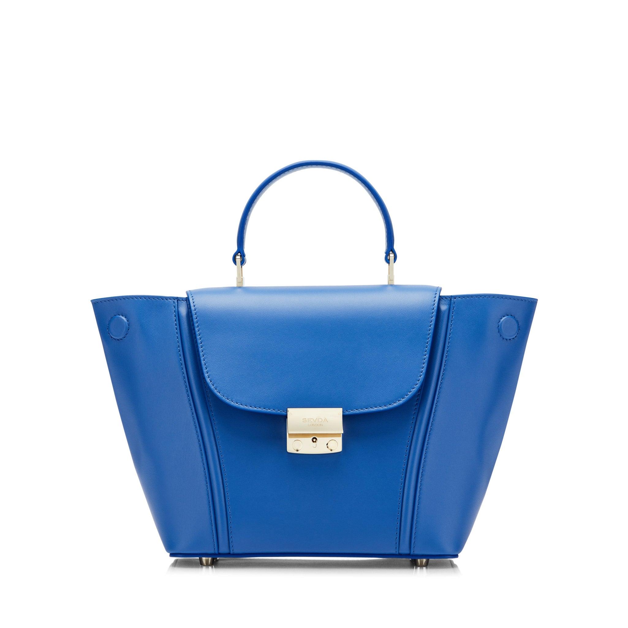 Royal Blue Small Top Handle Designer Bag - The fusion of London's style and Italy's craftsmanship.