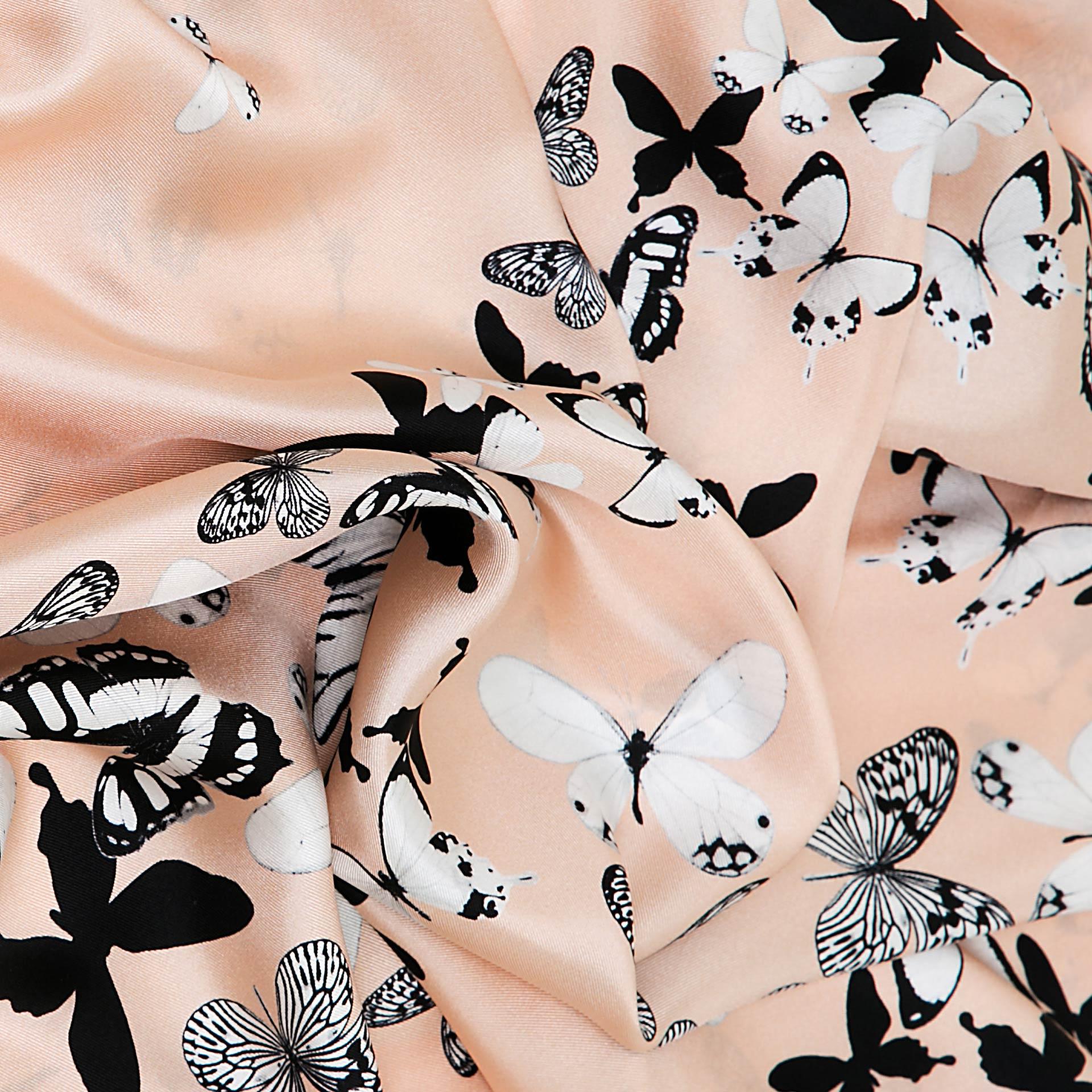 Coral Pink Butterflies Silk Scarf - A blend of London's design and Italian craftsmanship, a luxurious gift choice.