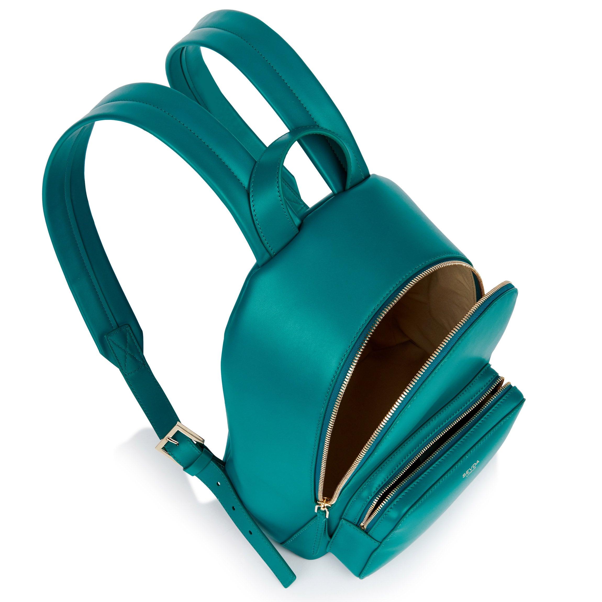 Emma Designer Backpack in Emerald Green - A masterpiece of Italian craftsmanship in responsibly sourced leather.