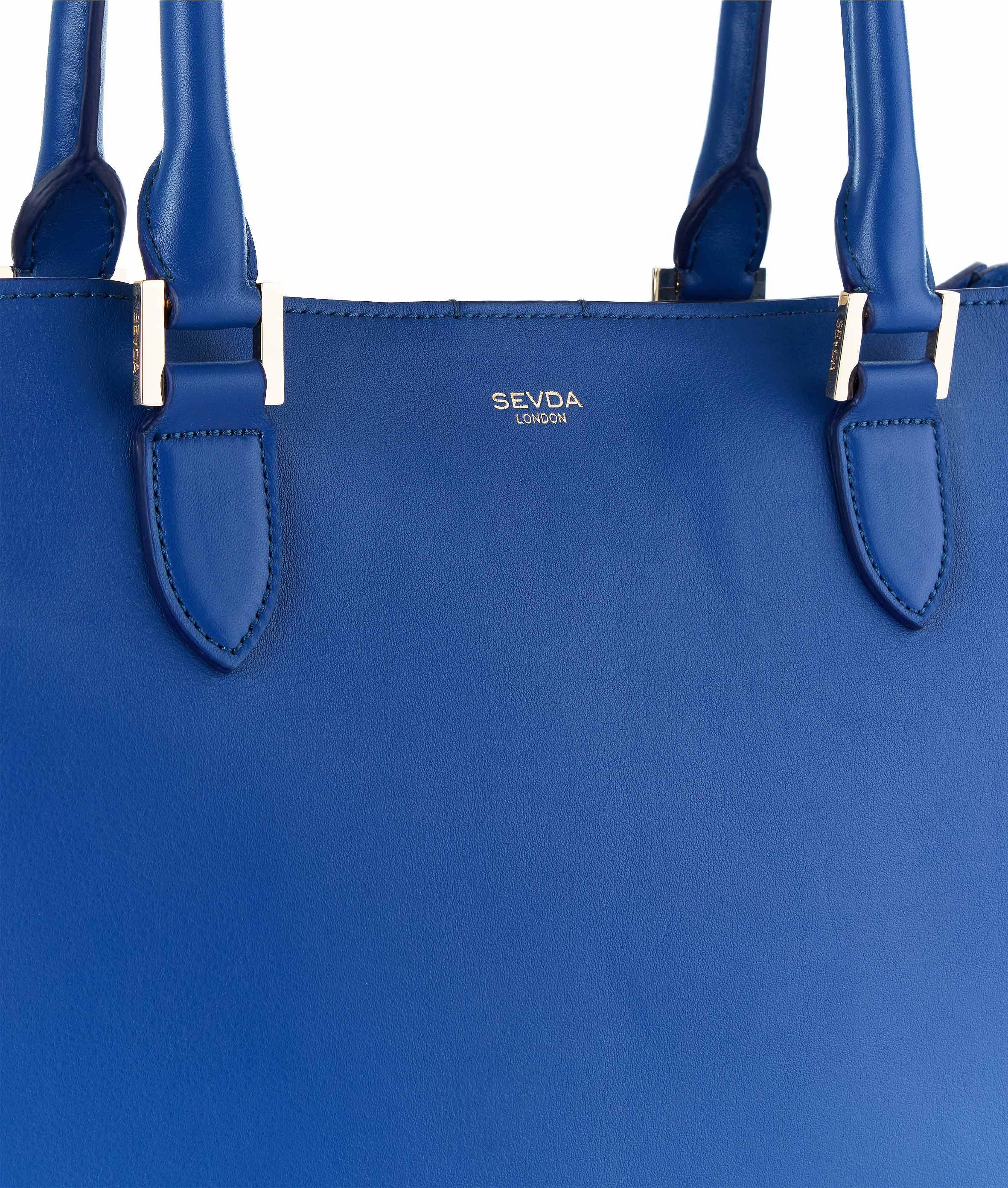 Blue Princess Shopper Bag - SEVDA LONDON Designer Bags from Italy.