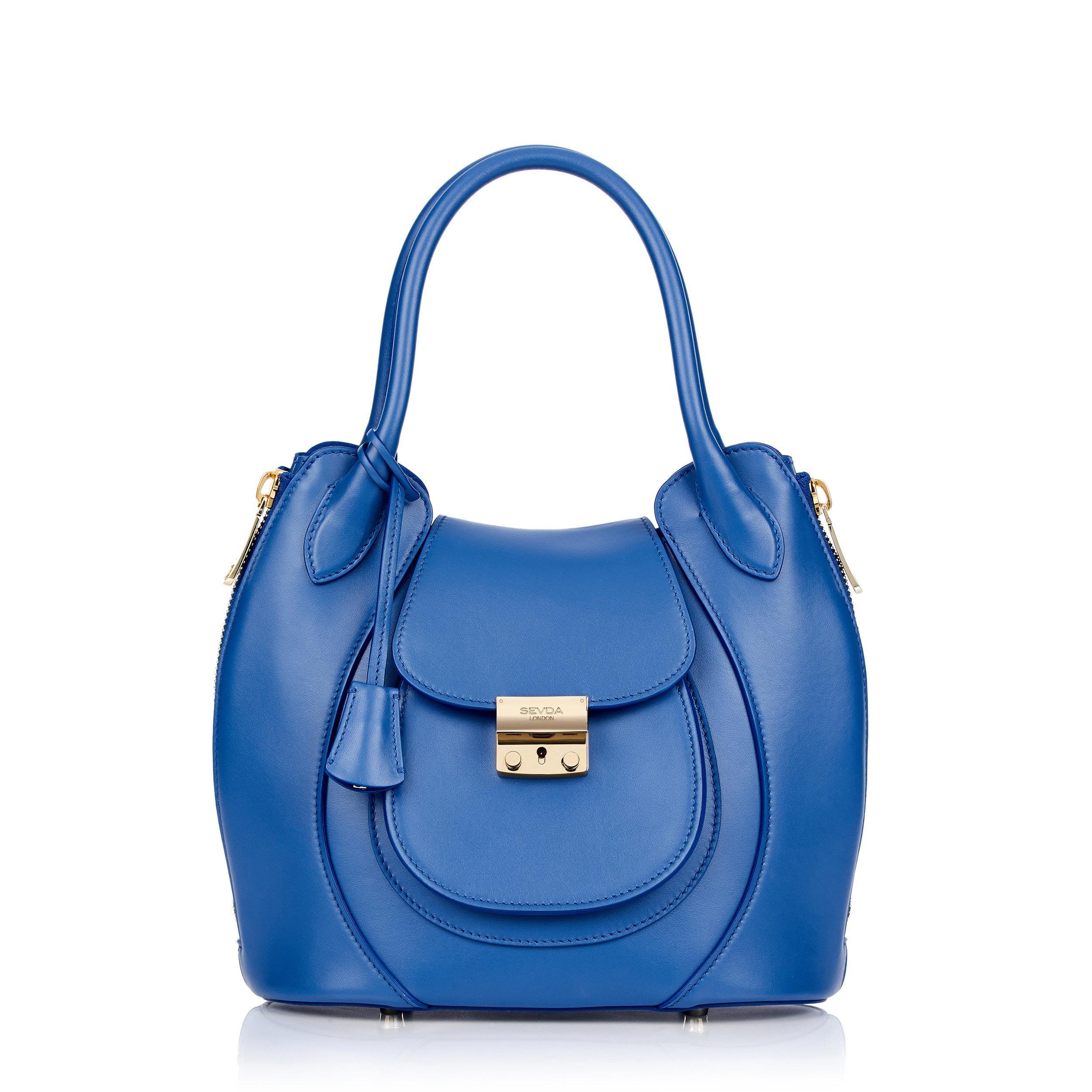 Royal Blue Luxury Designer Bag - Marrying London's fashion with Italian craftsmanship, crafted from deforestation-free leather.